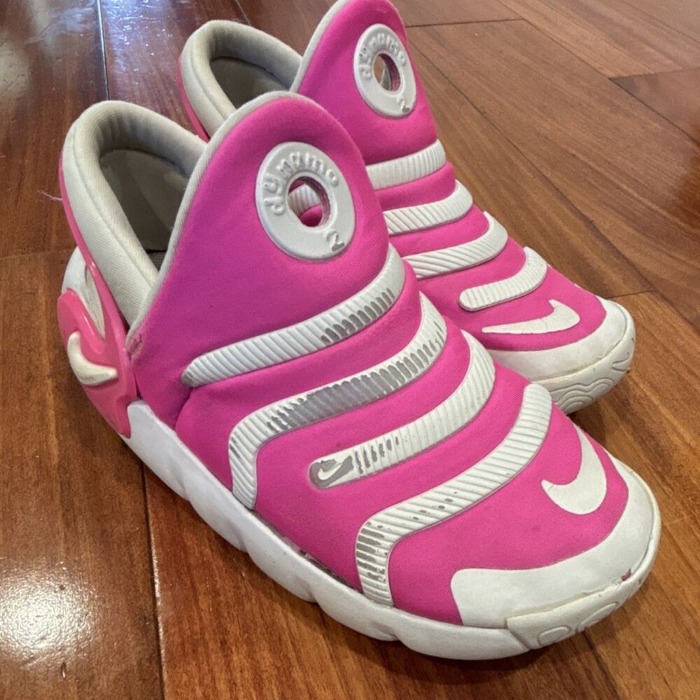 Nike Dynamo Go Unisex Kids Pink White Synthetic Slip On Sneakers Low Top Sz 13.5